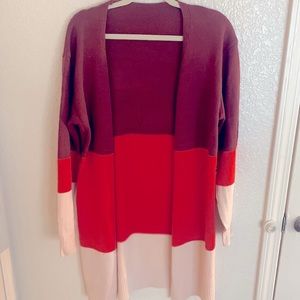 Long Colorblock Cardigan